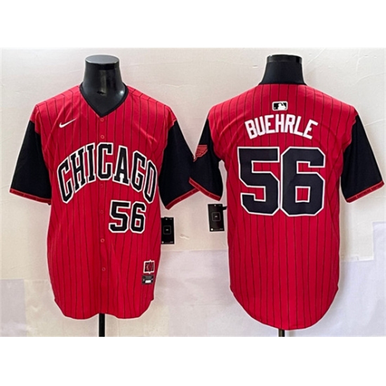Men's Chicago White Sox #56 Mark Buehrle Red Black 2025 City Connect Limited Stitched Baseball Jersey - Ujersey