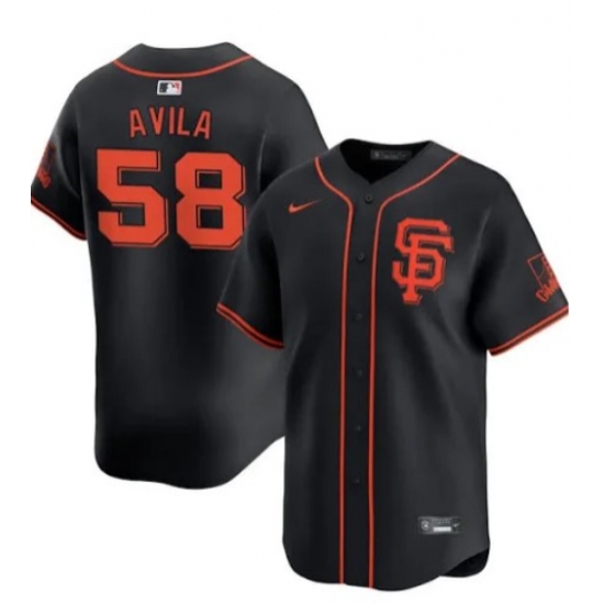 Men's San Francisco Giants #58 Nick Avila Black 2024 Black AlternateLimited Stitched Baseball Jersey - Ujersey