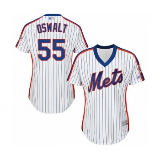 Women's New York Mets #55 Corey Oswalt Authentic White Alternate Cool Base Baseball Player Jersey - Ujersey
