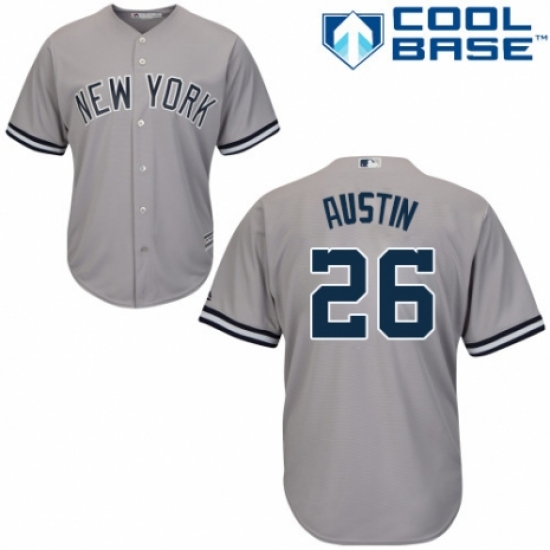 Youth Majestic New York Yankees #26 Tyler Austin Authentic Grey Road MLB Jersey - Ujersey