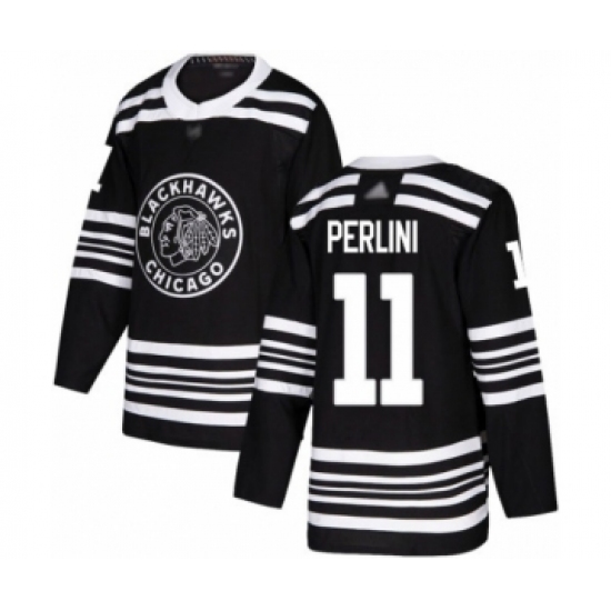 Youth Chicago Blackhawks #11 Brendan Perlini Authentic Black Alternate Hockey Jersey - Ujersey