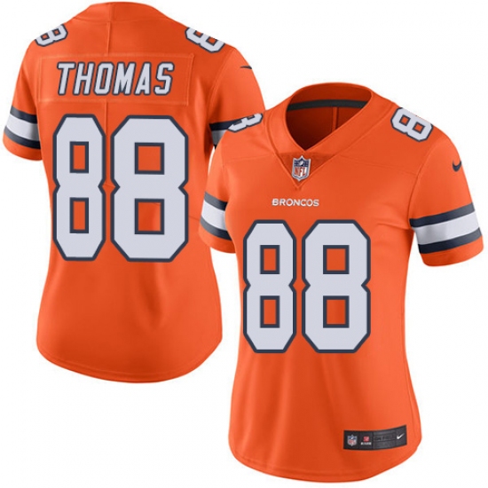 Women's Nike Denver Broncos #88 Demaryius Thomas Limited Orange Rush Vapor Untouchable NFL Jersey - Ujersey