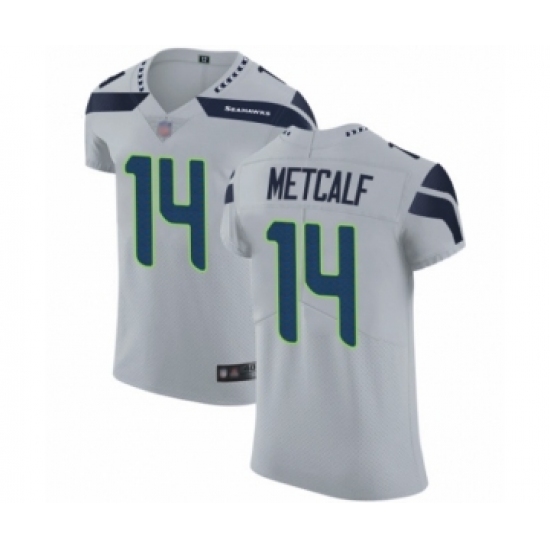 Men's Seattle Seahawks #14 D.K. Metcalf Grey Alternate Vapor Untouchable Elite Player Football Jersey - Ujersey