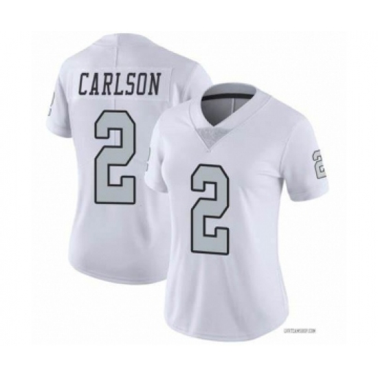 Women's Nike Las Vegas Raiders #2 Daniel Carlson White Color Rush Limited Stitched Jersey - Ujersey