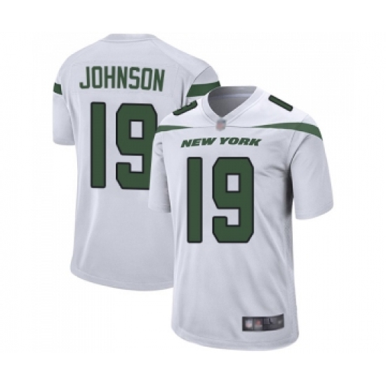 Men's New York Jets #19 Keyshawn Johnson Game White Football Jersey - Ujersey