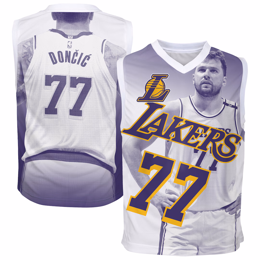 Youth Los Angeles Lakers Luka Dončić Outerstuff Purple Hometown Fashion Jersey - Ujersey