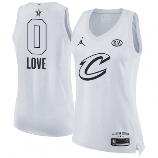 Women's Nike Jordan Cleveland Cavaliers #0 Kevin Love Swingman White 2018 All-Star Game NBA Jersey