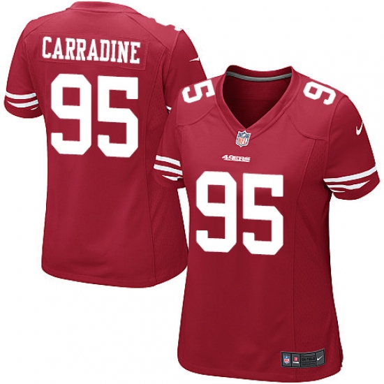 Women's Nike San Francisco 49ers #95 Cornellius Carradine Game Red Team Color NFL Jersey - Ujersey