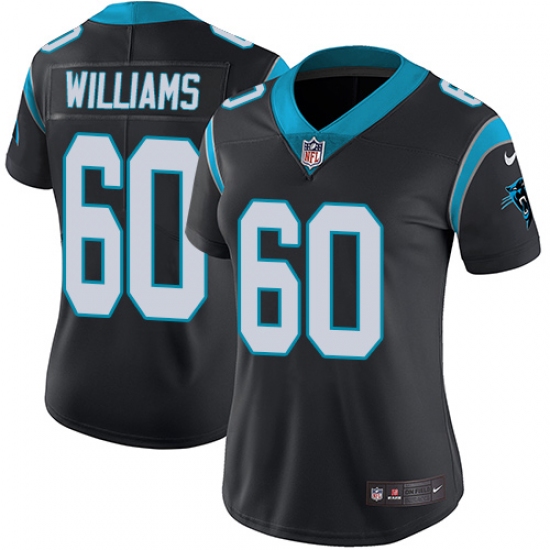 Women's Nike Carolina Panthers #60 Daryl Williams Black Team Color Vapor Untouchable Elite Player NFL Jersey - Ujersey