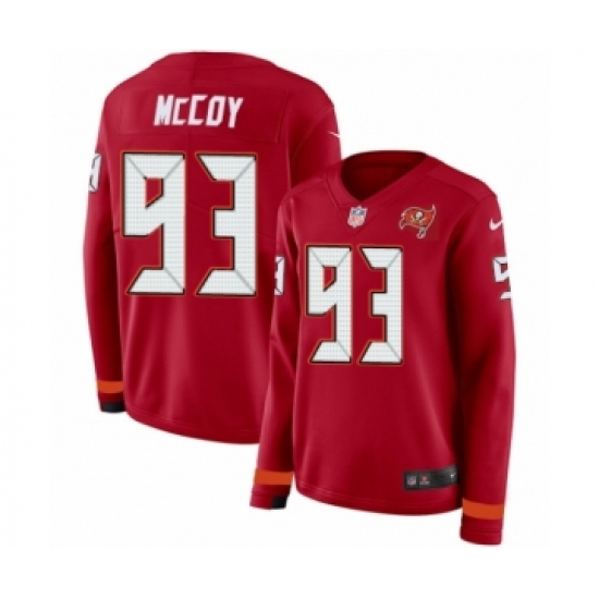 Women's Nike Tampa Bay Buccaneers #93 Gerald McCoy Limited Red Therma Long Sleeve NFL Jersey - Ujersey