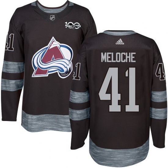 Men's Adidas Colorado Avalanche #41 Nicolas Meloche Premier Black 1917-2017 100th Anniversary NHL Jersey - Ujersey
