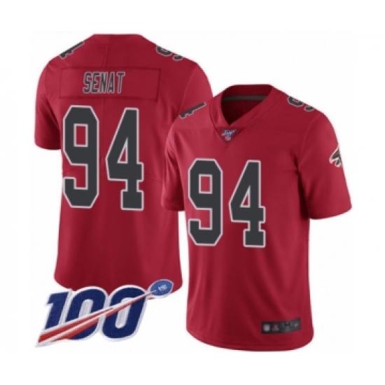 Men's Atlanta Falcons #94 Deadrin Senat Limited Red Rush Vapor Untouchable 100th Season Football Jersey - Ujersey