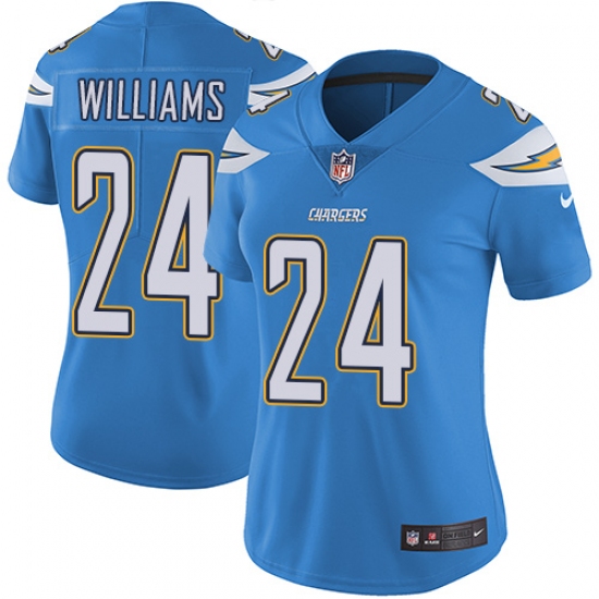 Women's Nike Los Angeles Chargers #24 Trevor Williams Electric Blue Alternate Vapor Untouchable Elite Player NFL Jersey - Ujersey