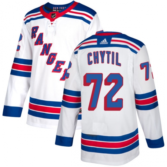 Women's Adidas New York Rangers #72 Filip Chytil Authentic White Away NHL Jersey - Ujersey