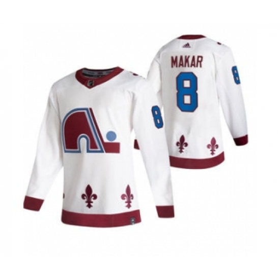 Men's Colorado Avalanche #8 Cale Makar White 2020-21 Reverse Retro Alternate Hockey Jersey - Ujersey