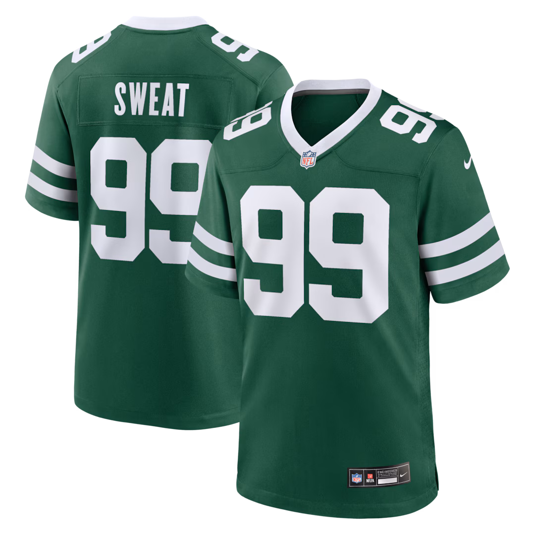 Men's New York Jets T'Vondre Sweat Nike Legacy Green Team Game Jersey - Ujersey