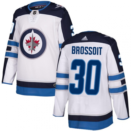 Youth Adidas Winnipeg Jets #30 Laurent Brossoit Authentic White Away NHL Jersey - Ujersey