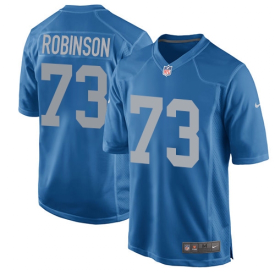 Men's Nike Detroit Lions #73 Greg Robinson Game Blue Alternate NFL Jersey - Ujersey