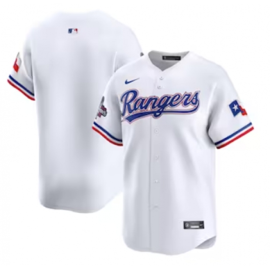 Men's Texas Rangers Blank Nike White Home 2023 World Series Champions Limited Jersey