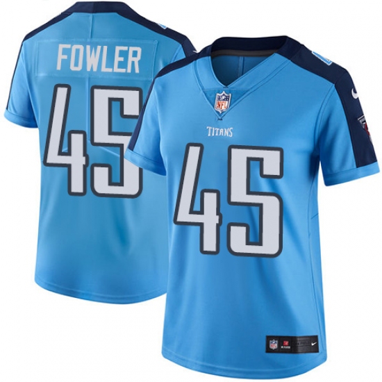 Women's Nike Tennessee Titans #45 Jalston Fowler Light Blue Team Color Vapor Untouchable Limited Player NFL Jersey - Ujersey