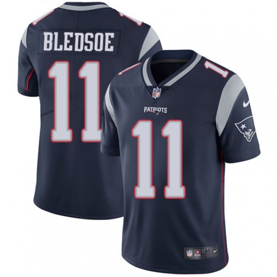Men's Nike New England Patriots #11 Drew Bledsoe Navy Blue Team Color Vapor Untouchable Limited Player NFL Jersey - Ujersey