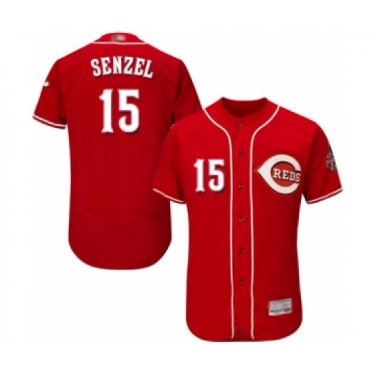 Men's Cincinnati Reds #15 Nick Senzel Red Alternate Flex Base Authentic Collection Baseball Jersey - Ujersey