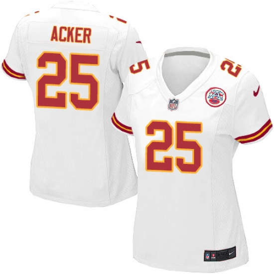 Women's Nike Kansas City Chiefs #25 Kenneth Acker Game White NFL Jersey - Ujersey