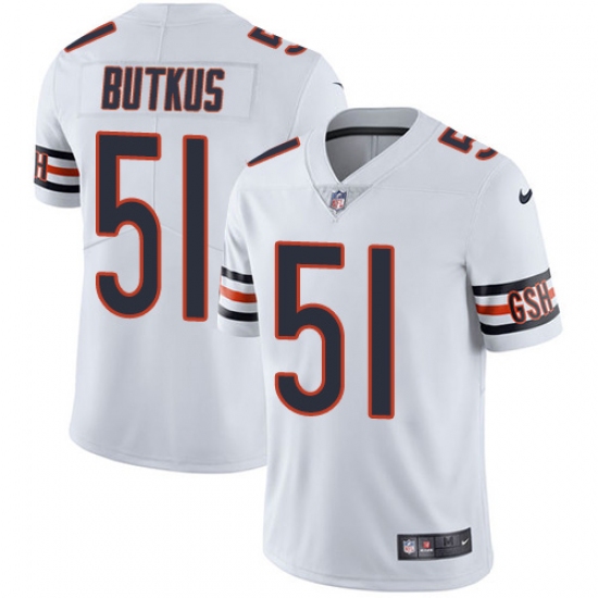 Men's Nike Chicago Bears #51 Dick Butkus White Vapor Untouchable Limited Player NFL Jersey - Ujersey