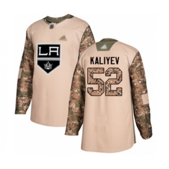 Men's Los Angeles Kings #52 Arthur Kaliyev Authentic Camo Veterans Day Practice Hockey Jersey - Ujersey