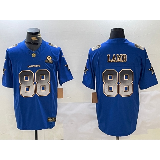 Men's Dallas Cowboys #88 CeeDee Lamb Blue Smoke Fashion FUSE Jersey - Ujersey
