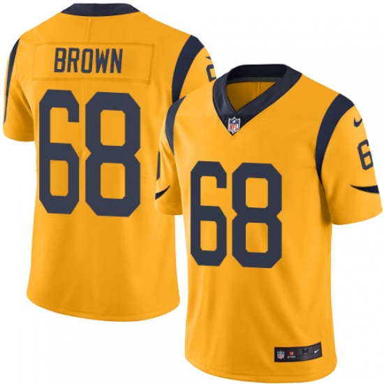 Youth Nike Los Angeles Rams #68 Jamon Brown Limited Gold Rush Vapor Untouchable NFL Jersey - Ujersey
