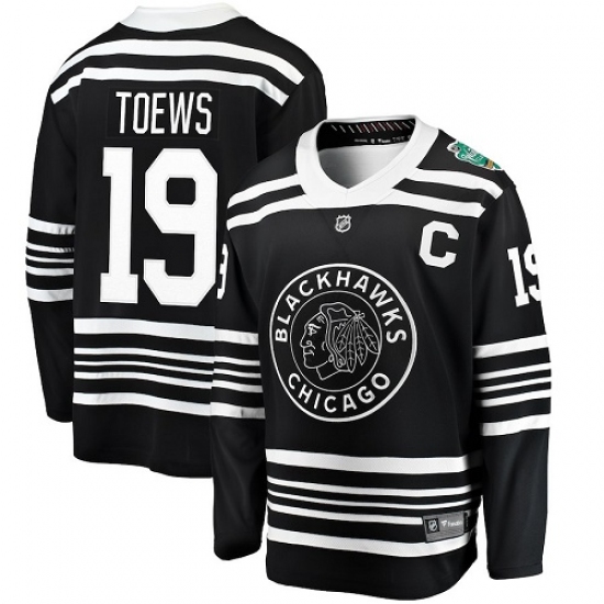 Men's Chicago Blackhawks #19 Jonathan Toews Black 2019 Winter Classic Fanatics Branded Breakaway NHL Jersey - Ujersey