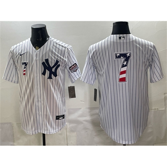 Men's New York Yankees #7 Mickey Mantle White 2026 USA 250 Fourth of July Home Stadium Stitched Baseball Jersey - Ujersey