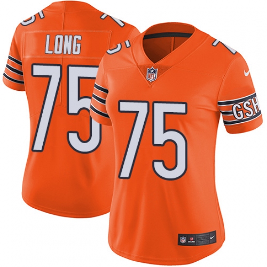 Women's Nike Chicago Bears #75 Kyle Long Limited Orange Rush Vapor Untouchable NFL Jersey - Ujersey