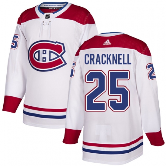 Youth Adidas Montreal Canadiens #25 Adam Cracknell Authentic White Away NHL Jersey - Ujersey