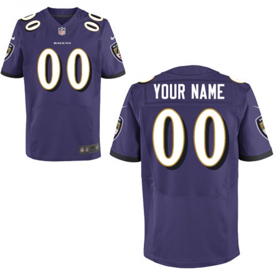 Men's Baltimore Ravens Nike Purple Custom Elite Jersey - Ujersey