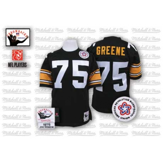 Mitchell And Ness Pittsburgh Steelers #75 Joe Greene Black Team Color Authentic Throwback NFL Jersey - Ujersey