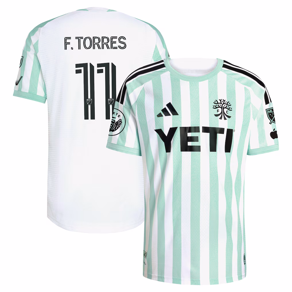 Men's Austin FC Facundo Torres adidas White 2026 The Rooted Kit On-Field Authentic Patch Jersey - Ujersey NHL