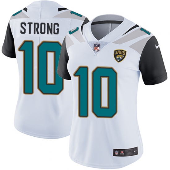 Women's Nike Jacksonville Jaguars #10 Jaelen Strong White Vapor Untouchable Limited Player NFL Jersey