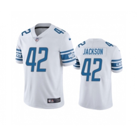 Men's Detroit Lions #42 Justin Jackson White Vapor Untouchable Limited Stitched Jersey - Ujersey
