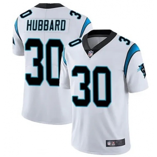 Men's Carolina Panthers #30 Chuba Hubbard White F U S E Stitched NFL Jersey - Ujersey