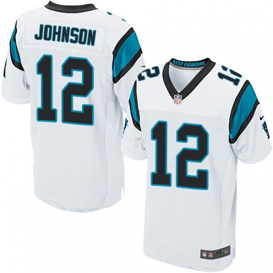 Men's Nike Carolina Panthers #12 Charles Johnson Elite White NFL Jersey - Ujersey