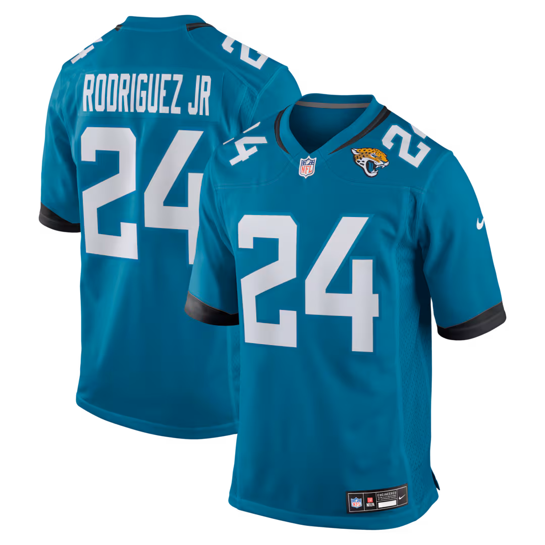Men's Jacksonville Jaguars Chris Rodriguez Jr. Nike Teal Team Game Jersey