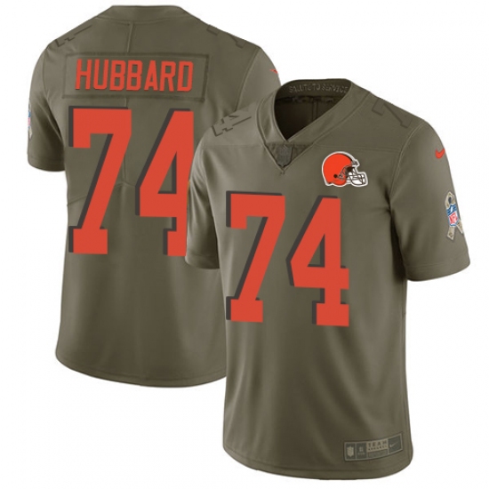 Youth Nike Cleveland Browns #74 Chris Hubbard Limited Olive 2017 Salute to Service NFL Jersey - Ujersey