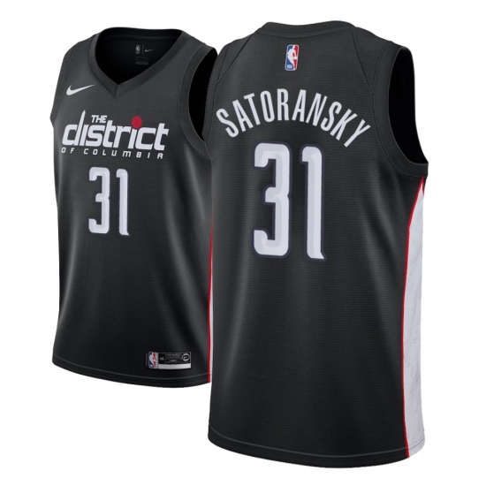 Men NBA 2018-19 Washington Wizards #31 Tomas Satoransky City Edition Black Jersey - Ujersey