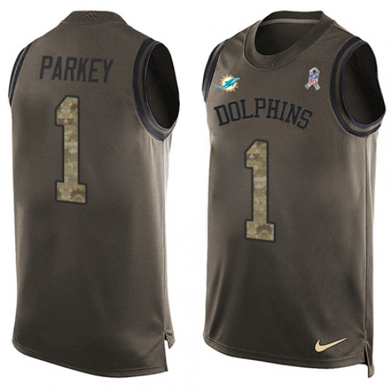 Men's Nike Miami Dolphins #1 Cody Parkey Limited Green Salute to Service Tank Top NFL Jersey - Ujersey