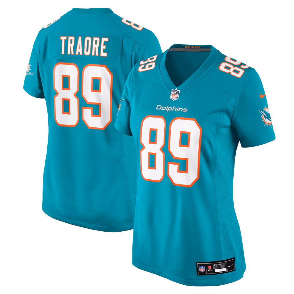 Women's Miami Dolphins Seydou Traore Nike Aqua Team Game Jersey - ujerseystore