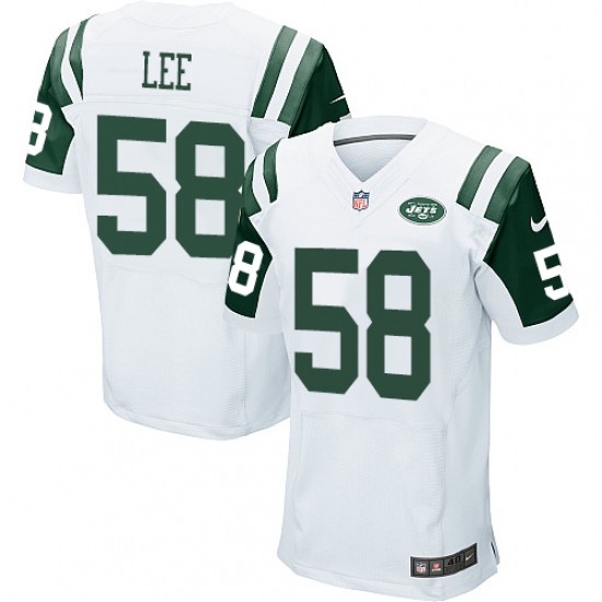 Men's Nike New York Jets #58 Darron Lee Elite White NFL Jersey - Ujersey