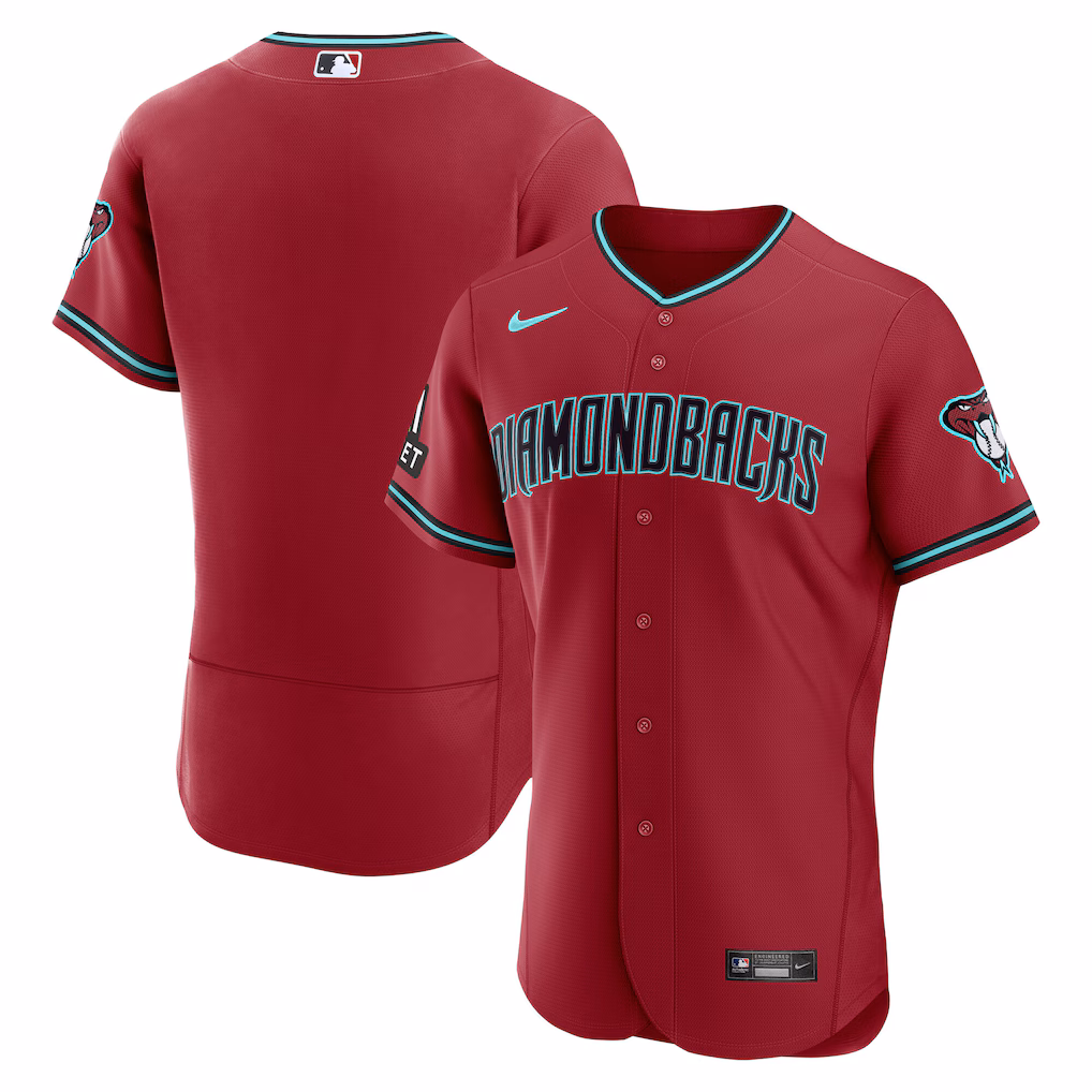 Men's Arizona Diamondbacks Nike Crimson Alternate 2 Authentic Jersey - Ujersey