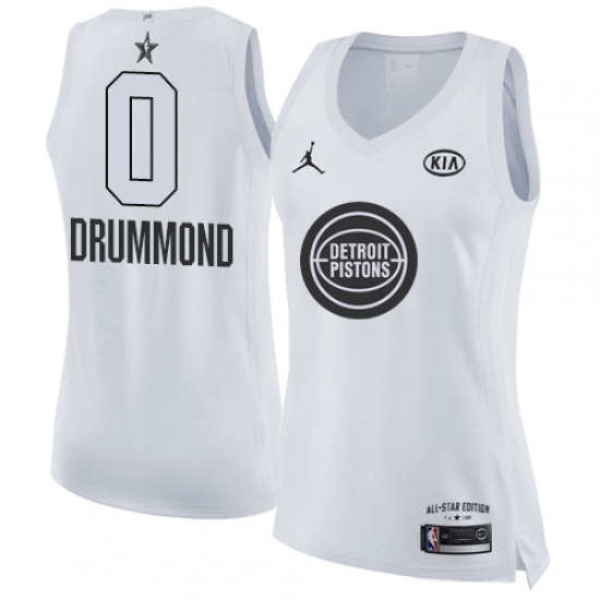 Women's Nike Detroit Pistons #0 Andre Drummond Swingman White 2018 All-Star Game NBA Jersey - Ujersey